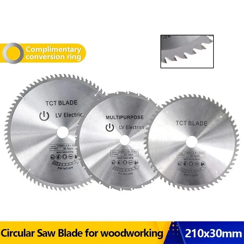 Circular Saw Blade 210x30mm 24T-80T Saw Carbide Tipped Cutting Disc Power Tools
Circular Saw Blade 210x30mm 24T-80T Saw Carbide Tipped Cutting Disc Power Tools