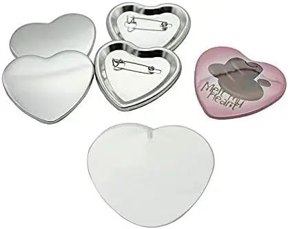53x57.3mm Heart Metric System Metal Pin Badge Button with Pre-Assembled Pin-Back, Upper Shell & Mylar Film (Official Supplies, 100 Sets)
53x57.3mm Heart Metric System Metal Pin Badge Button with Pre-Assembled Pin-Back, Upper Shell & Mylar Film (Official Supplies, 100 Sets)