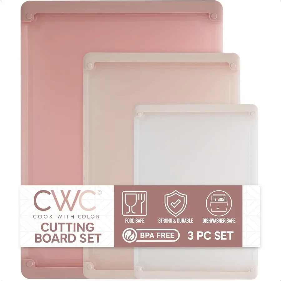 Extra Large Cutting Board Set JumboSized Boards with Rubber Border for Enhanced Cooking Experience 3Piece Pink 
Extra Large Cutting Board Set JumboSized Boards with Rubber Border for Enhanced Cooking Experience 3Piece Pink