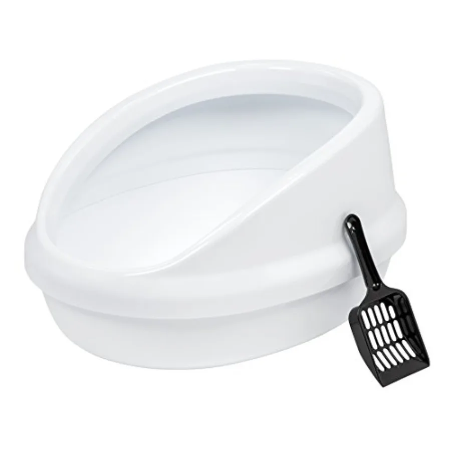 Large Cat Litter Box with Scoop, Open Top High Sided Kitty Litter Pan with Scatter Shield, White
Large Cat Litter Box with Scoop, Open Top High Sided Kitty Litter Pan with Scatter Shield, White