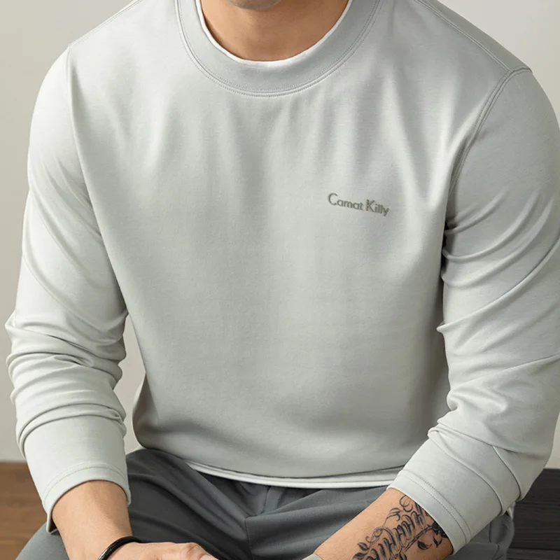 Men Double Collar Elasticity Comfortable Long Sleeve T-shirt Man Korean Streetwear Fashion T Shirts Tops Sport Tshirt
Men Double Collar Elasticity Comfortable Long Sleeve T-shirt Man Korean Streetwear Fashion T Shirts Tops Sport Tshirt
