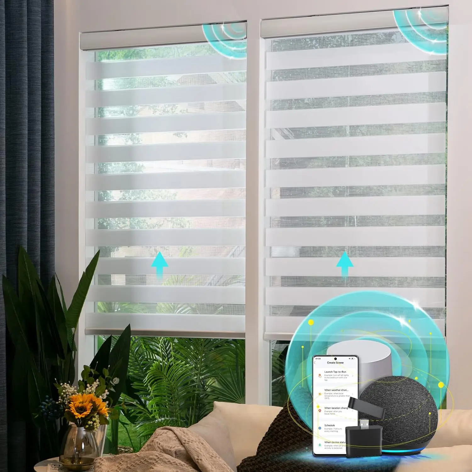 Custom Size Motorized Smart Shades Double Layer Built-in WiFi Remote Control Electric Plain Privacy Protection
Custom Size Motorized Smart Shades Double Layer Built-in WiFi Remote Control Electric Plain Privacy Protection