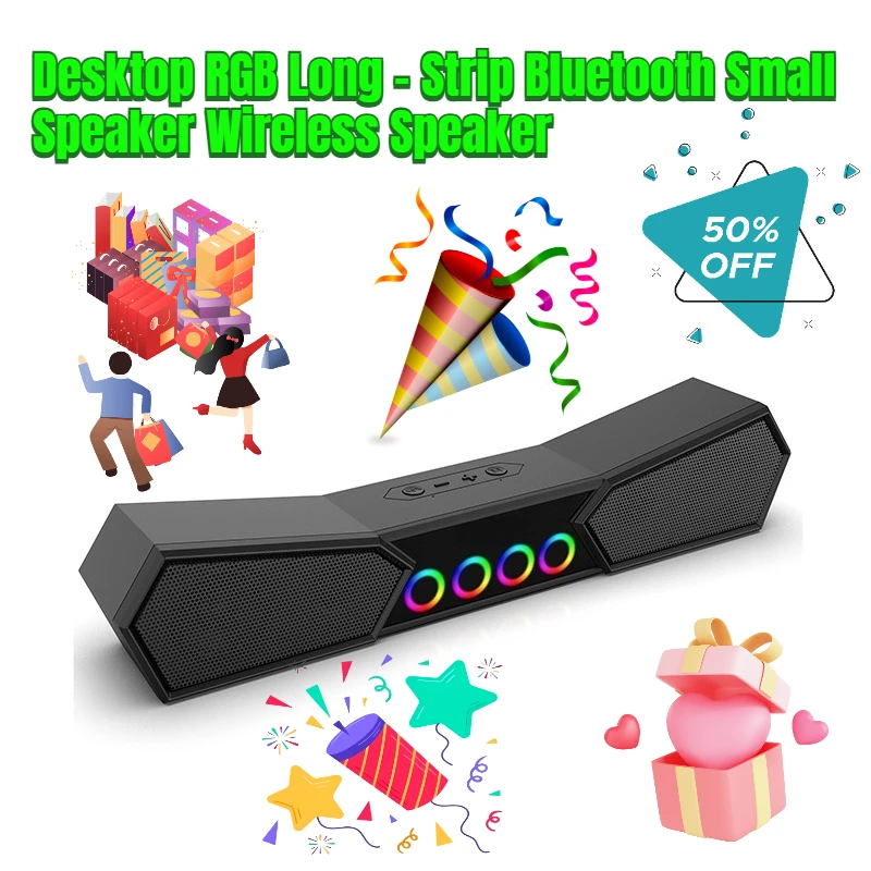 Desktop RGB Long - Strip Bluetooth Small Speaker Wireless Speaker with Lights Soundbar Stereo High - Quality Sound
Desktop RGB Long - Strip Bluetooth Small Speaker Wireless Speaker with Lights Soundbar Stereo High - Quality Sound