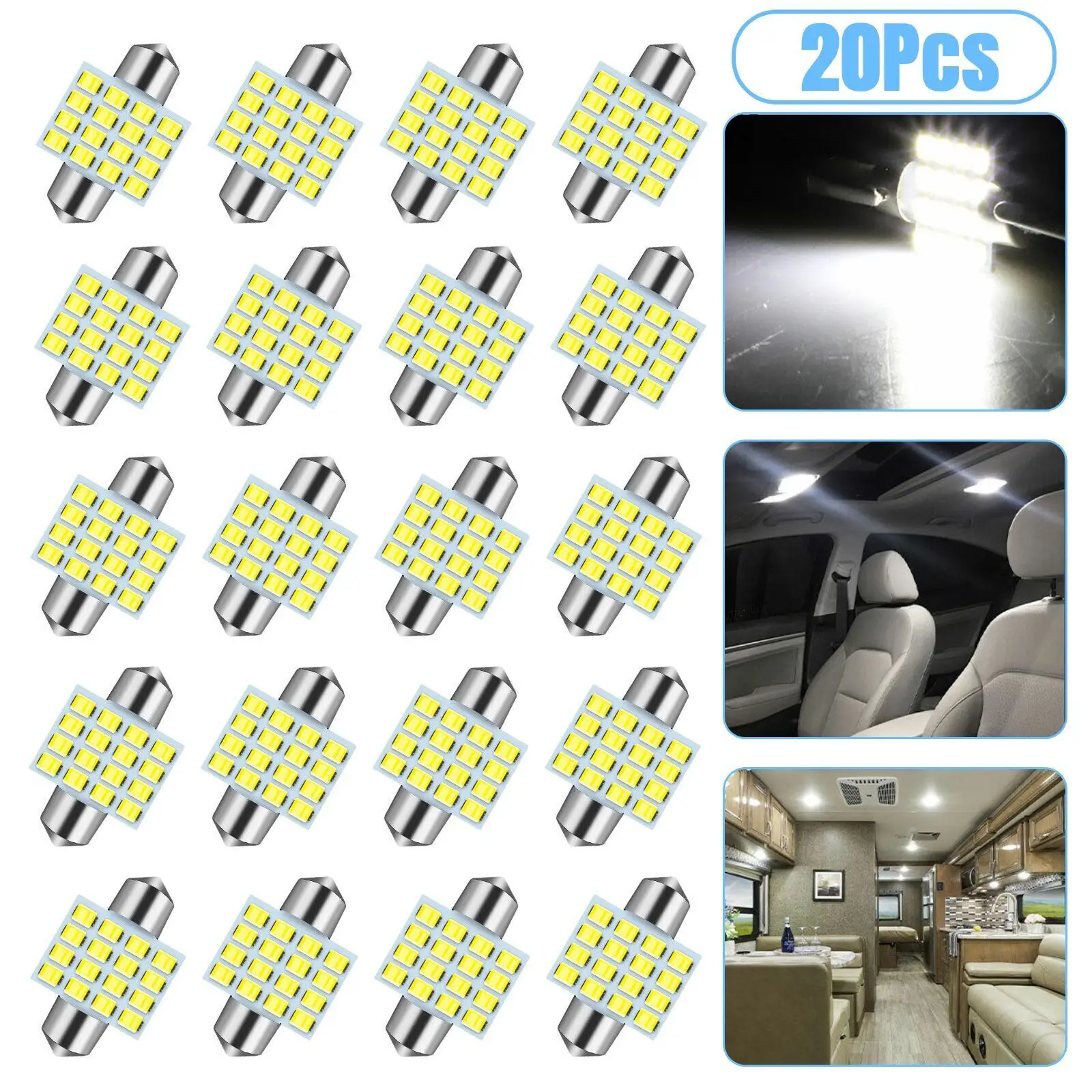20X White 31MM 16SMD LED Car Interior License Plate Dome Map Light Bulbs 6000K
20X White 31MM 16SMD LED Car Interior License Plate Dome Map Light Bulbs 6000K