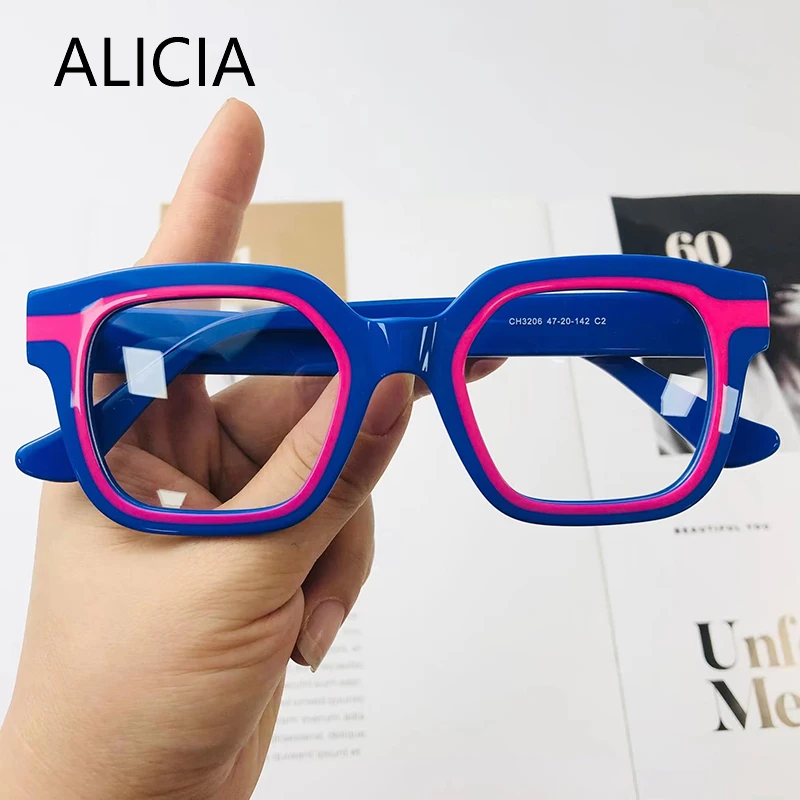 ALICIA New Fashion Square Luxury Acetate Spectacle Ultra Light Alloy Eyewear Full Frame Optical Prescription Frames Women
ALICIA New Fashion Square Luxury Acetate Spectacle Ultra Light Alloy Eyewear Full Frame Optical Prescription Frames Women