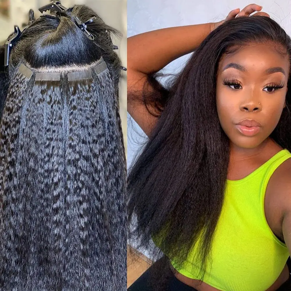 Kinky Straight Tape in Hair Extensions Real 100% Human Hair Natural Black 1b for Women Remy Kinky Straight Hair Seamless Tapes
Kinky Straight Tape in Hair Extensions Real 100% Human Hair Natural Black 1b for Women Remy Kinky Straight Hair Seamless Tapes