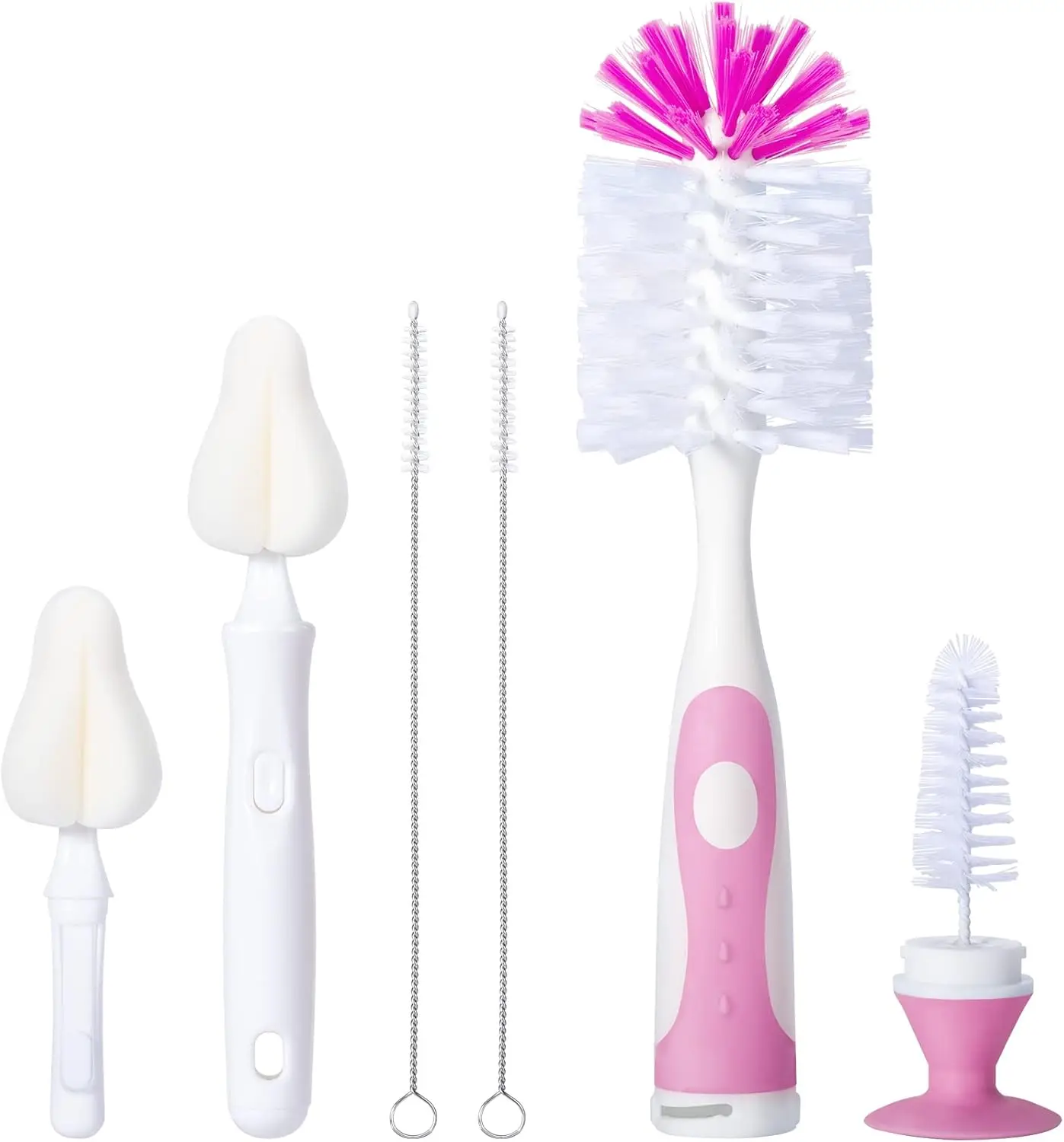 Baby Bottle Brush Set - 5 Pieces, Nipple Cleaner, Straw Brushes, Replacement Head
Baby Bottle Brush Set - 5 Pieces, Nipple Cleaner, Straw Brushes, Replacement Head