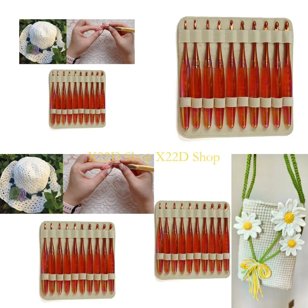 X22D 10Pcs Ergonomic Acrylic Handle Aluminium Crochet Hook 3.0-8.0mm for Beginner
X22D 10Pcs Ergonomic Acrylic Handle Aluminium Crochet Hook 3.0-8.0mm for Beginner