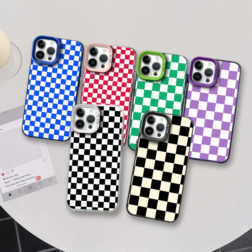 Luxury Checkerboard Fashion Phone Case For Samsung Galaxy S24 S23 S22 Plus Ultra FE A71 A55 A54 A53 Laser Cover IMD Color
Luxury Checkerboard Fashion Phone Case For Samsung Galaxy S24 S23 S22 Plus Ultra FE A71 A55 A54 A53 Laser Cover IMD Color