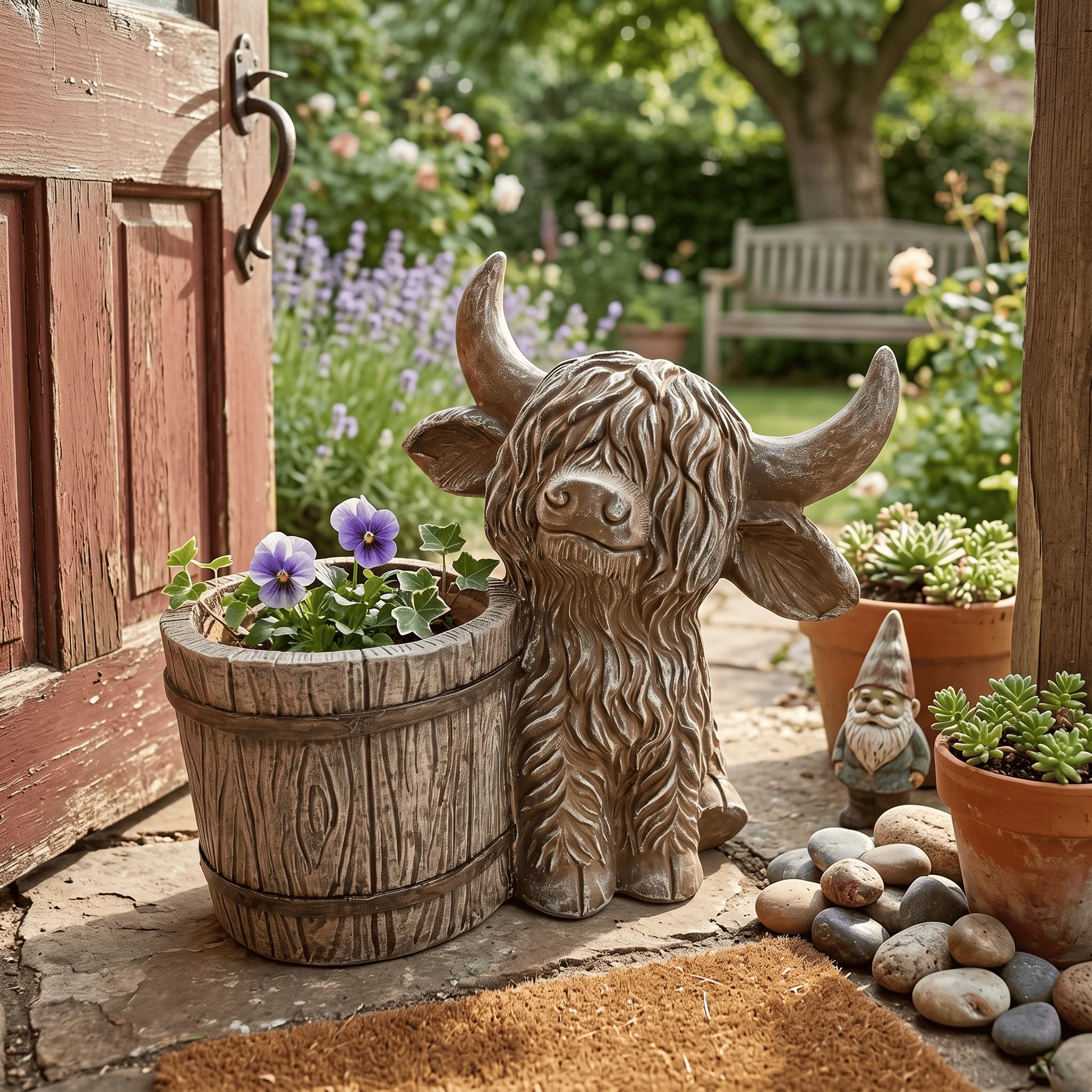Large Highland Cow Planter Pot, 16 Inch Rustic Scottish Cow Flower Pot, Weather Resistant Resin Farmhouse Statue Decor for Outdo
Large Highland Cow Planter Pot, 16 Inch Rustic Scottish Cow Flower Pot, Weather Resistant Resin Farmhouse Statue Decor for Outdo