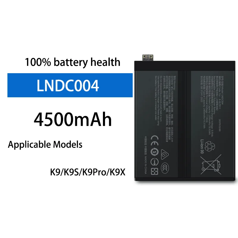 4500mAh Rechargeable Lithium Ion Battery For OPPO K9 K9Pro K9X K9S Series High Capacity Phone Battery
4500mAh Rechargeable Lithium Ion Battery For OPPO K9 K9Pro K9X K9S Series High Capacity Phone Battery