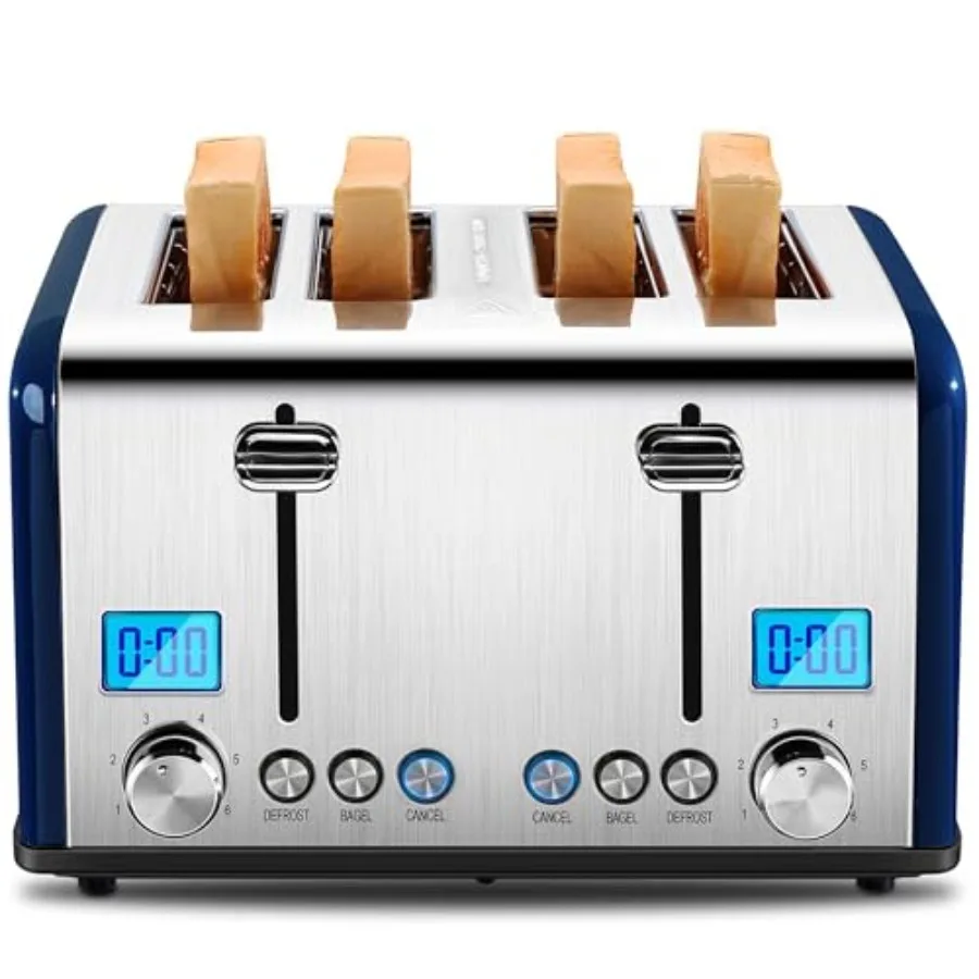 Countdown Stainless Steel 4 Slice Toaster with Bagel Defrost Cancel Function Dual Toaster Extra Wide Slots 6 Shade Settings Rem
Countdown Stainless Steel 4 Slice Toaster with Bagel Defrost Cancel Function Dual Toaster Extra Wide Slots 6 Shade Settings Rem
