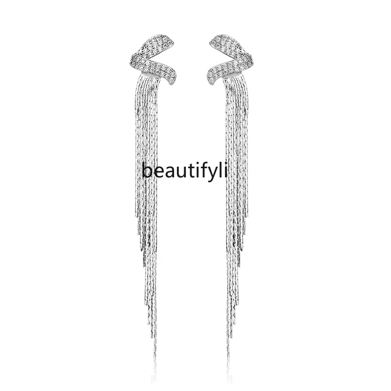 Niche unique fringed silver needle stud earrings geometric earrings women's earrings popular light luxury high-end
Niche unique fringed silver needle stud earrings geometric earrings women's earrings popular light luxury high-end