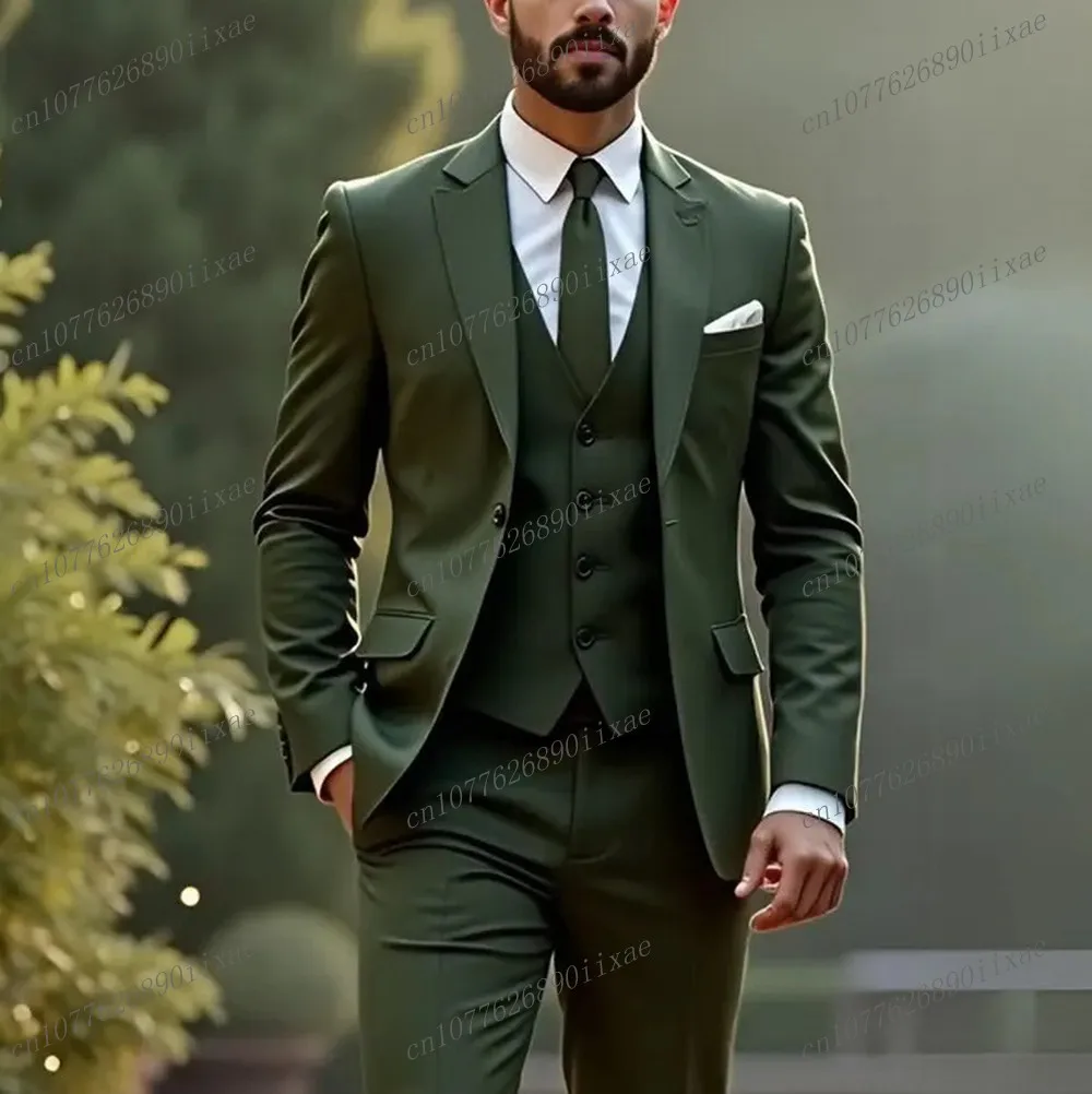 New Army Green Men Suit Groom Groomsman Wedding Party Formal Occasion Business Male Tuxedos 3 Piece Set Blazer Vest Pants B01
New Army Green Men Suit Groom Groomsman Wedding Party Formal Occasion Business Male Tuxedos 3 Piece Set Blazer Vest Pants B01