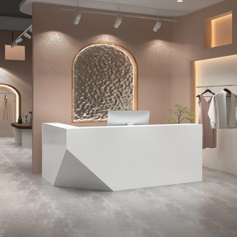 Simple company reception counter clothing store small medical beauty reception desk white bancone per negozio office furniture
Simple company reception counter clothing store small medical beauty reception desk white bancone per negozio office furniture