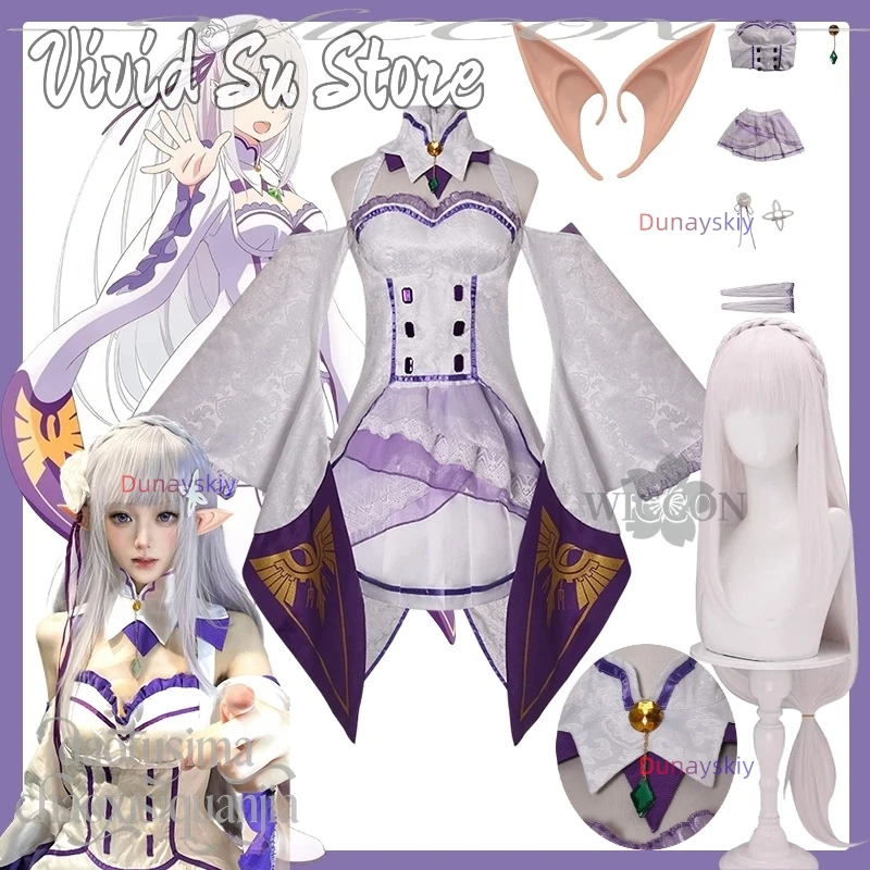 Emiria コスプレ High quality lace embroidery white purple dress sweet lolita Socks earwear wigs Halloween Cosplay Re Anime Zero
Emiria コスプレ High quality lace embroidery white purple dress sweet lolita Socks earwear wigs Halloween Cosplay Re Anime Zero