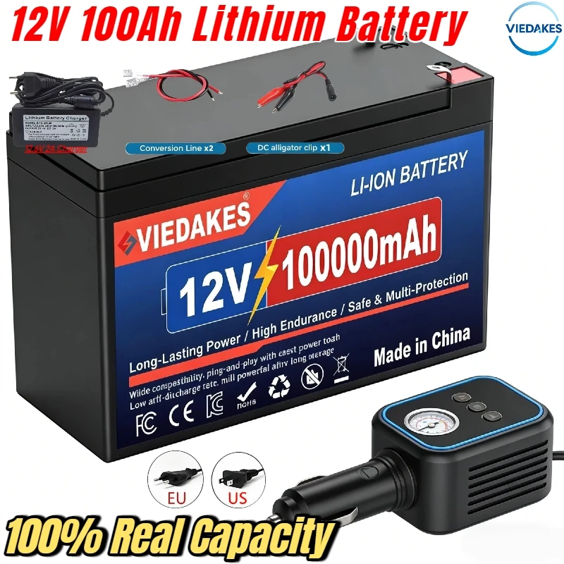 12V LiFePO4 Battery 100Ah Deep Cycle Built-in BMS - Rechargeable for Solar RV, sprayers, Marine, Camping Off-Grid.
12V LiFePO4 Battery 100Ah Deep Cycle Built-in BMS - Rechargeable for Solar RV, sprayers, Marine, Camping Off-Grid.