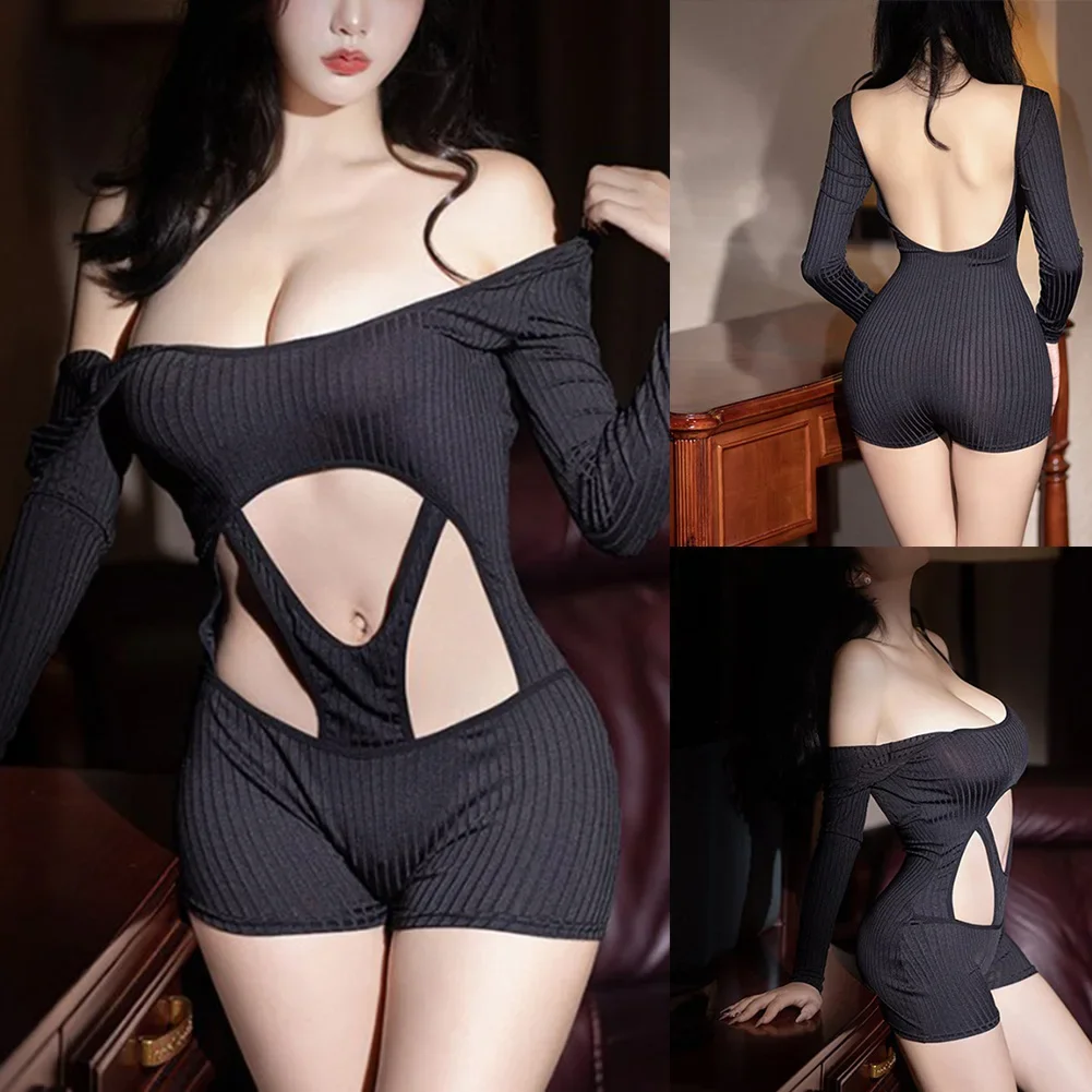 Women Sexy Lingerie Thin Stretchy Sexy Hollow Off Shoulder Bodysuit Long Sleeve Clubwear Erotic Bodycon
Women Sexy Lingerie Thin Stretchy Sexy Hollow Off Shoulder Bodysuit Long Sleeve Clubwear Erotic Bodycon