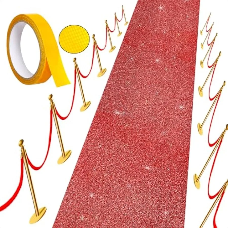 Carpet Runner Runway Rug Glitter Red Carpet Runner 55 GSM Thickness 2.46 x 17Feet for Wedding Party Hallway Rug Christmas Xmas
Carpet Runner Runway Rug Glitter Red Carpet Runner 55 GSM Thickness 2.46 x 17Feet for Wedding Party Hallway Rug Christmas Xmas