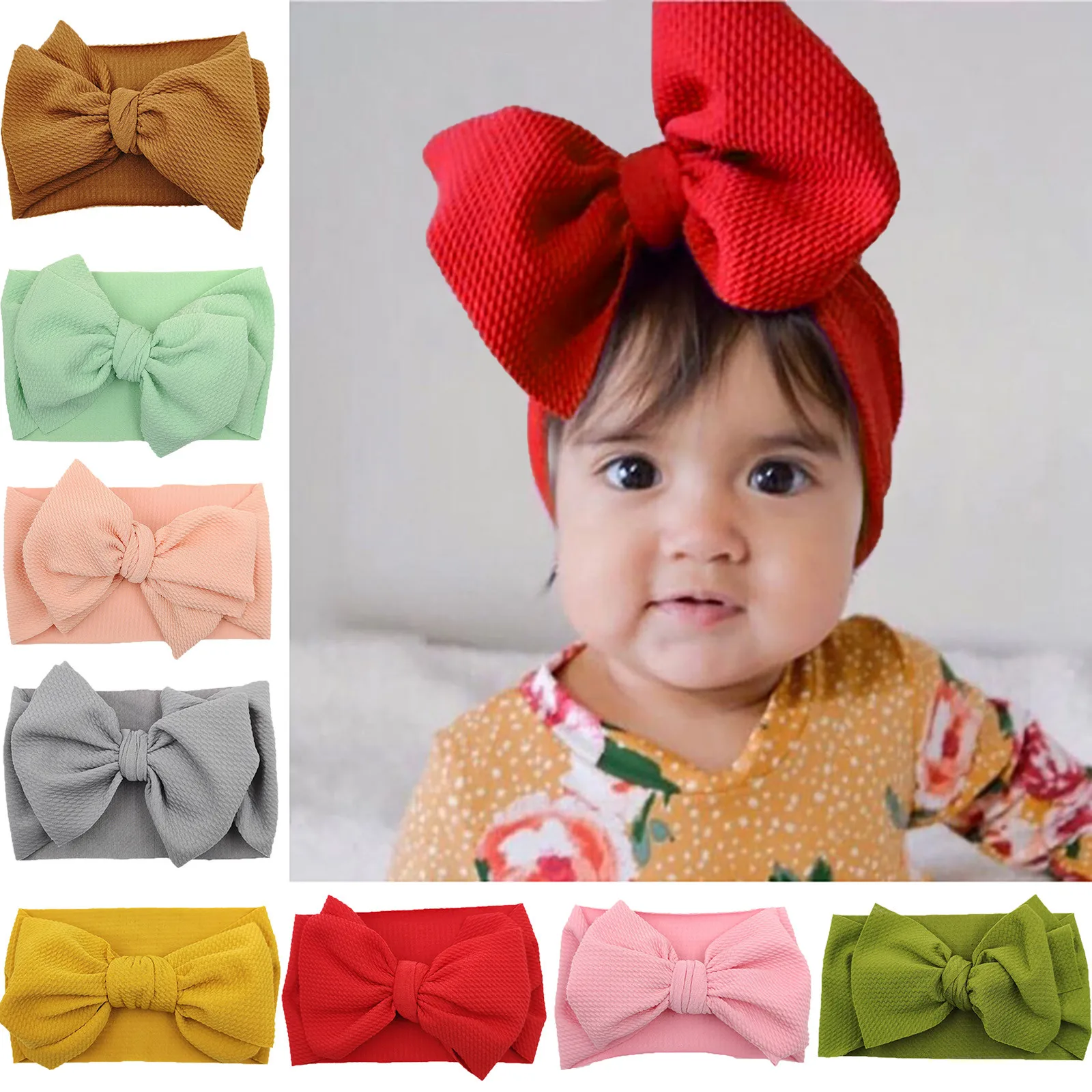 8pcs Solid Big Bow Topknot Headband For Baby Girls Elastic Nylon Hair Bands Newborn Fashion Turban Headwraps Accessories
8pcs Solid Big Bow Topknot Headband For Baby Girls Elastic Nylon Hair Bands Newborn Fashion Turban Headwraps Accessories