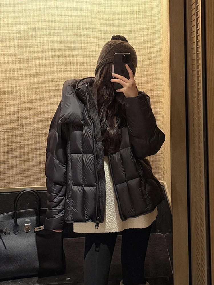 Early Spring Women's Padded Jaet Hooded Goose down Coat Warm Casual Loose Fit Nylon Outer Polyester White Goose Feather
Early Spring Women's Padded Jaet Hooded Goose down Coat Warm Casual Loose Fit Nylon Outer Polyester White Goose Feather