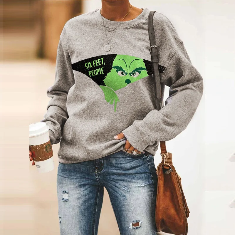 New Women's Clothing Autumn and Winter Casual Tops Sweatshirts Long Sleeves Cartoon Funny Green Furry Monster Christmas
New Women's Clothing Autumn and Winter Casual Tops Sweatshirts Long Sleeves Cartoon Funny Green Furry Monster Christmas