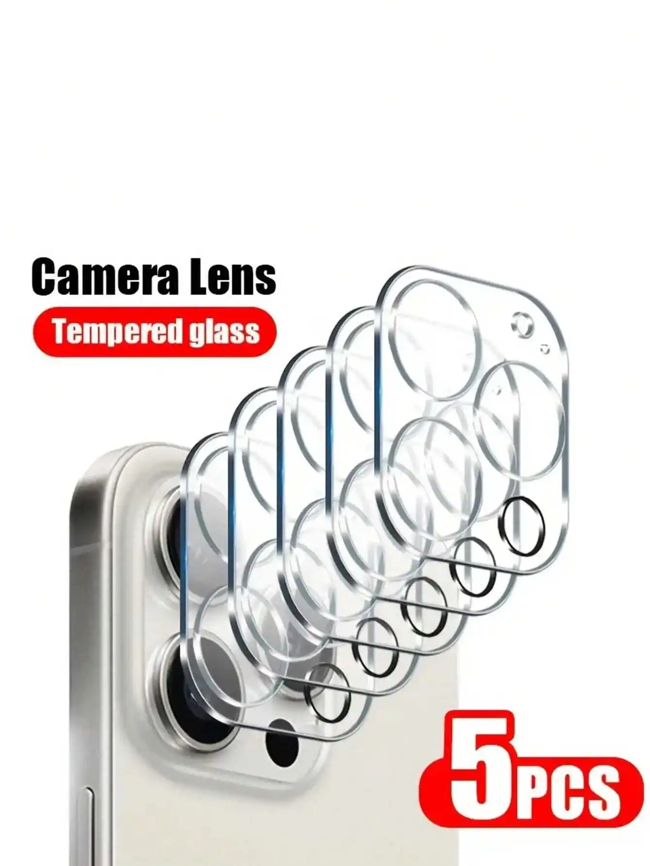 5Pcs Tempered Glass Camera Lens Protector Full Coverage Lens Film Compatible with iPhone12/13/14/15 Pro Max 15 Plus Anti-Scratch Anti-Fingerprint Shockproof Waterproof Phone Lens Cover Birthday Gift for Family Friends
5Pcs Tempered Glass Camera Lens Protector Full Coverage Lens Film Compatible with iPhone12/13/14/15 Pro Max 15 Plus Anti-Scratch Anti-Fingerprint Shockproof Waterproof Phone Lens Cover Birthday Gift for Family Friends
