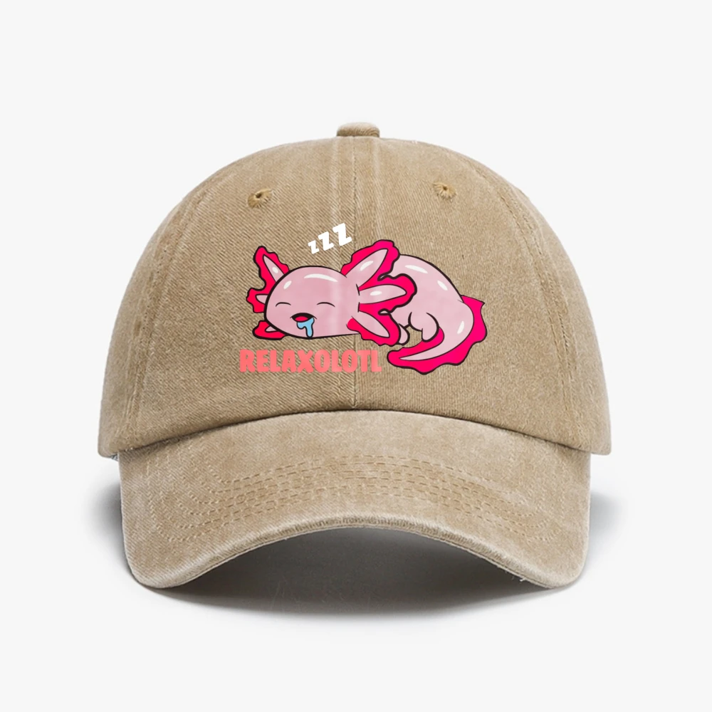Cute Axolotl Lover Mexican Salamander Relaxolotl cap Vintage Washed Distressed Denim Baseball Caps men women sun hats
Cute Axolotl Lover Mexican Salamander Relaxolotl cap Vintage Washed Distressed Denim Baseball Caps men women sun hats
