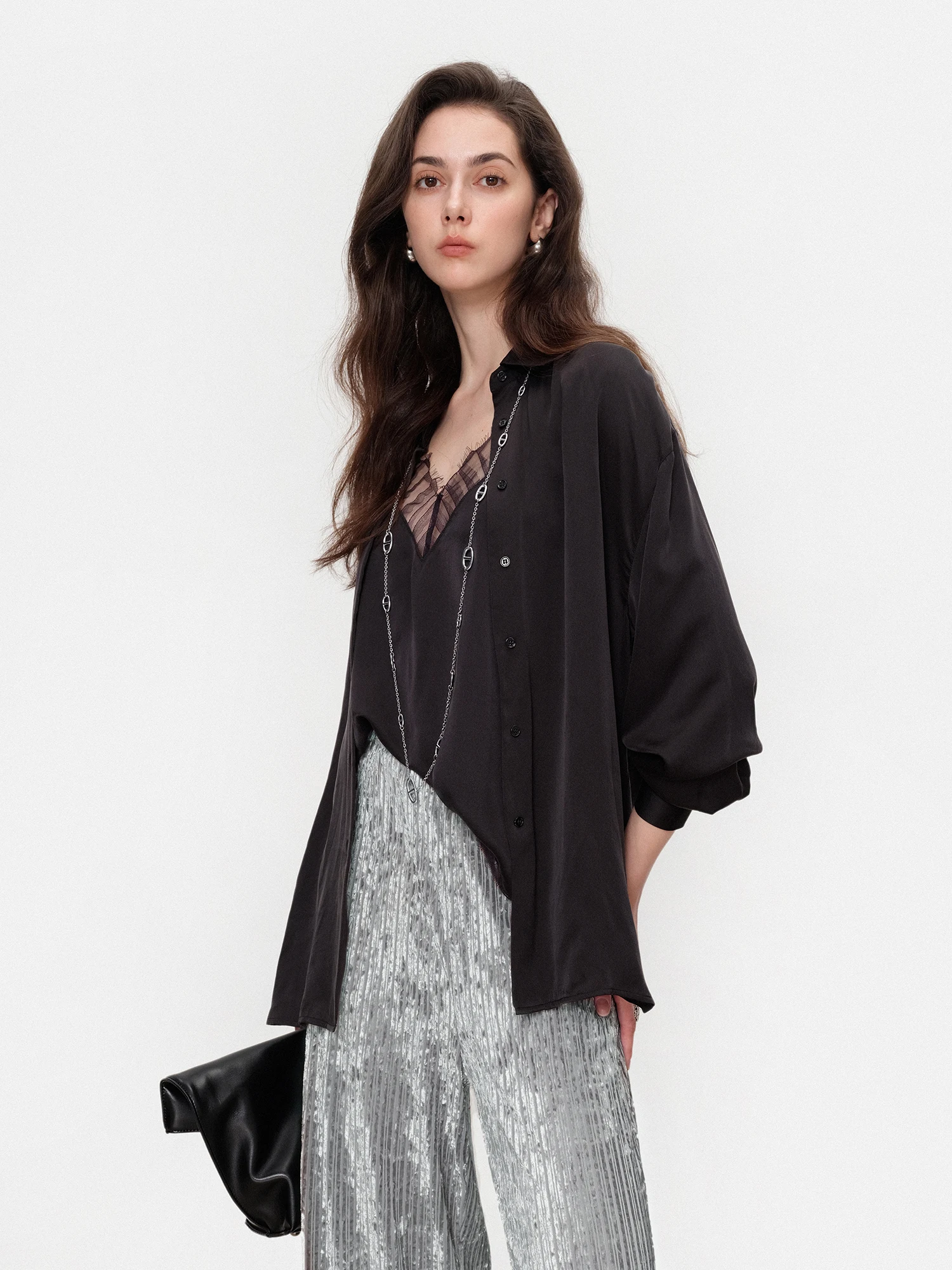 KOHS Classic Romantic Loose Fit Silk irt High-End Long Sve Top Breathable Skin-Friendly Autumn Faion Women's irt
KOHS Classic Romantic Loose Fit Silk irt High-End Long Sve Top Breathable Skin-Friendly Autumn Faion Women's irt