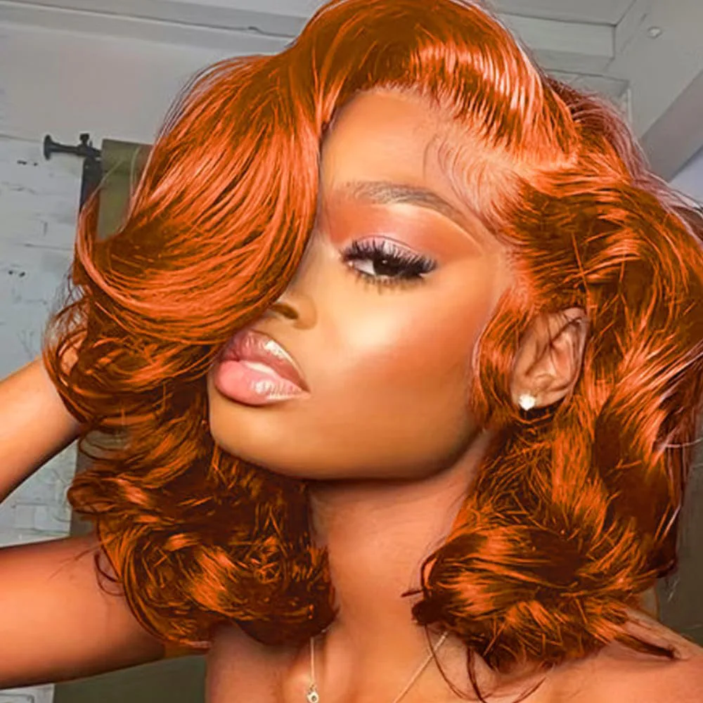350# Colored Orange Body Wave Bob Wig Human Hair 13x4 Lace Front Wigs Human Hair Pre Plucked with Baby Hair 180% Density
350# Colored Orange Body Wave Bob Wig Human Hair 13x4 Lace Front Wigs Human Hair Pre Plucked with Baby Hair 180% Density