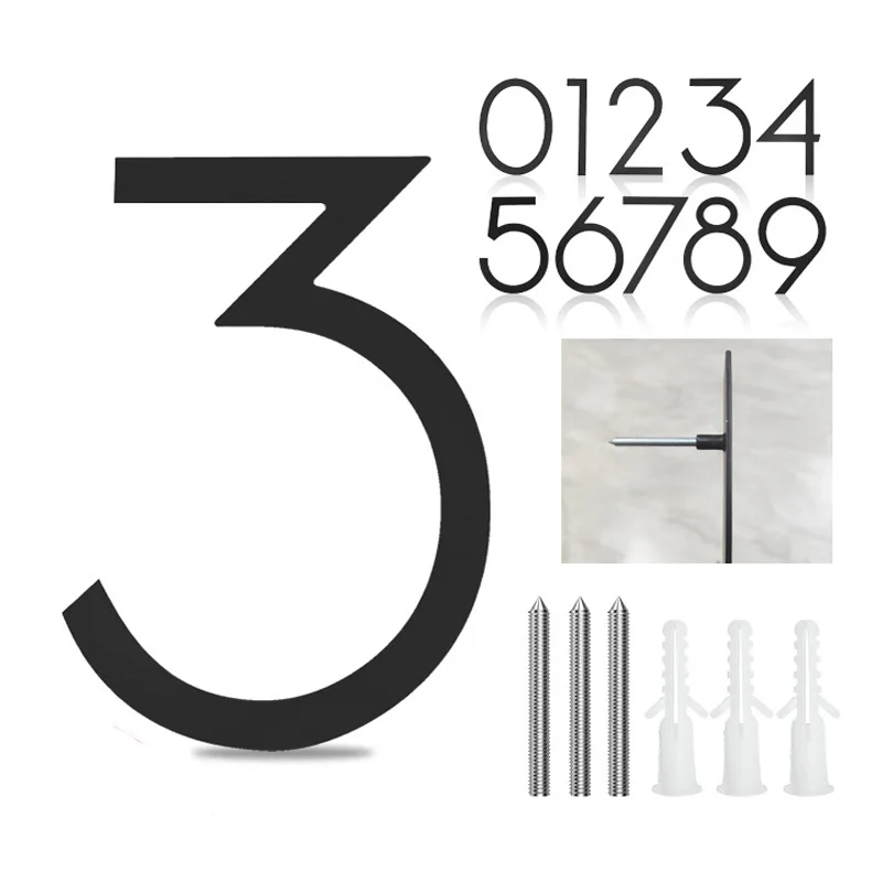 30CM Stainless Steel Floating House Numbers Doorplates 12" Street Address Sign Plate Outdoor Door Number For Yard Mailbox 0-9
30CM Stainless Steel Floating House Numbers Doorplates 12" Street Address Sign Plate Outdoor Door Number For Yard Mailbox 0-9