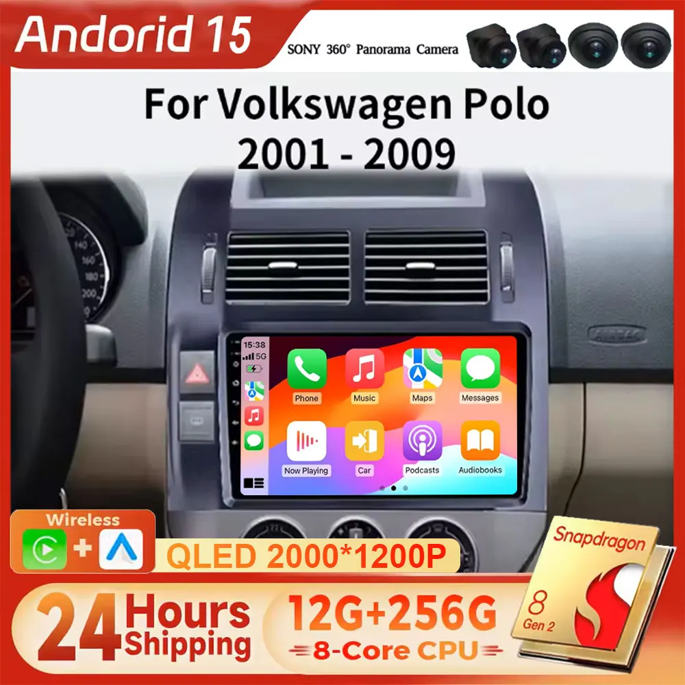 For Volkswagen VW Polo MK4 6Q 9N 9N3 2004-2009 Android 15 GPS Carplay QLED Screen Auto Stereo Car Radio Multimedia Video Player
For Volkswagen VW Polo MK4 6Q 9N 9N3 2004-2009 Android 15 GPS Carplay QLED Screen Auto Stereo Car Radio Multimedia Video Player