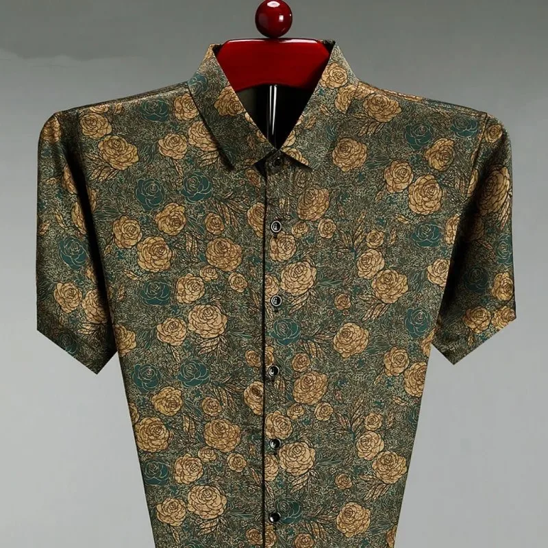 Men's Ice Silk Floral Print Shirt Short Sleeve Casual Wrinkle Resistant Tops
Men's Ice Silk Floral Print Shirt Short Sleeve Casual Wrinkle Resistant Tops