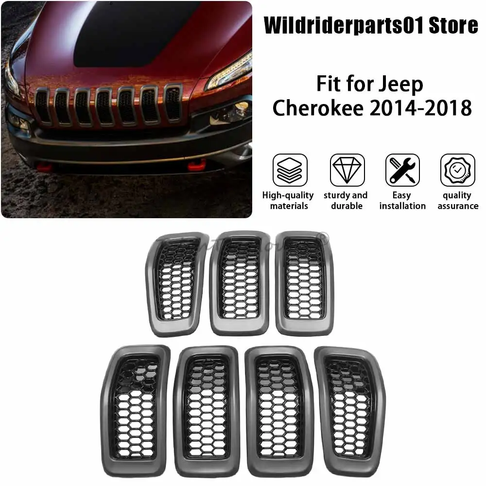 For Jeep Cherokee 2014 2015 2016 2017 2018 7Pcs Car Front Grill Honeycomb Mesh Ring ABS Racing Front Grille Inserts Cover Trim
For Jeep Cherokee 2014 2015 2016 2017 2018 7Pcs Car Front Grill Honeycomb Mesh Ring ABS Racing Front Grille Inserts Cover Trim