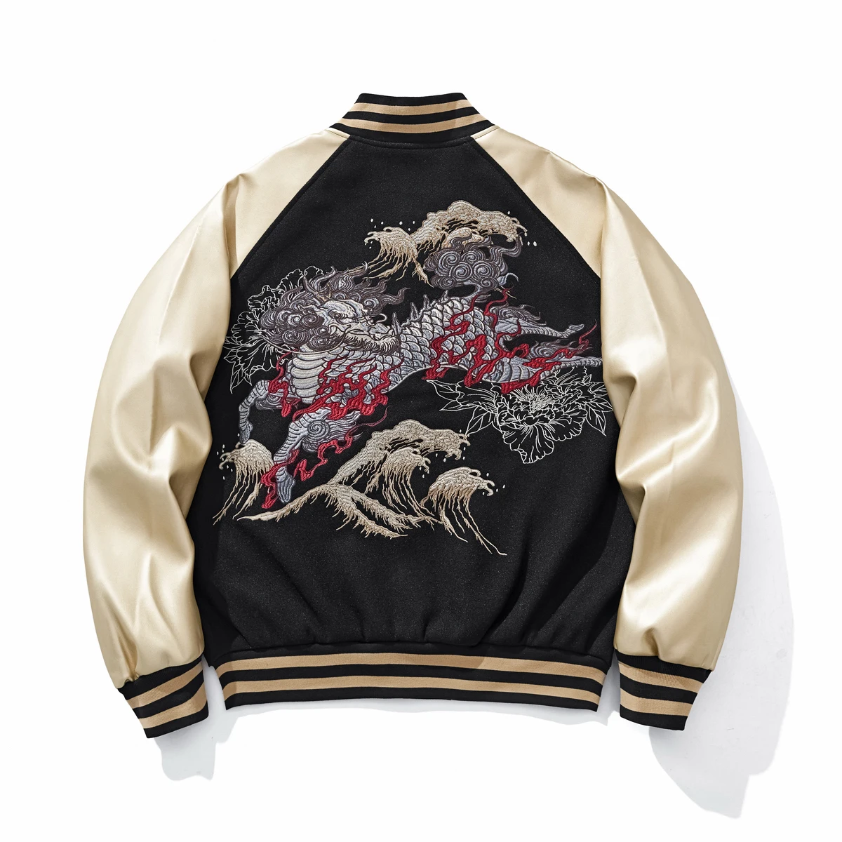 Heavy Embroidery Dragon Jacket Outerwear Baseball Style Knit Bottom Hem Woolen PU Leather Sleeve Windproof Youth Fashion Spri...
Heavy Embroidery Dragon Jacket Outerwear Baseball Style Knit Bottom Hem Woolen PU Leather Sleeve Windproof Youth Fashion Spri...