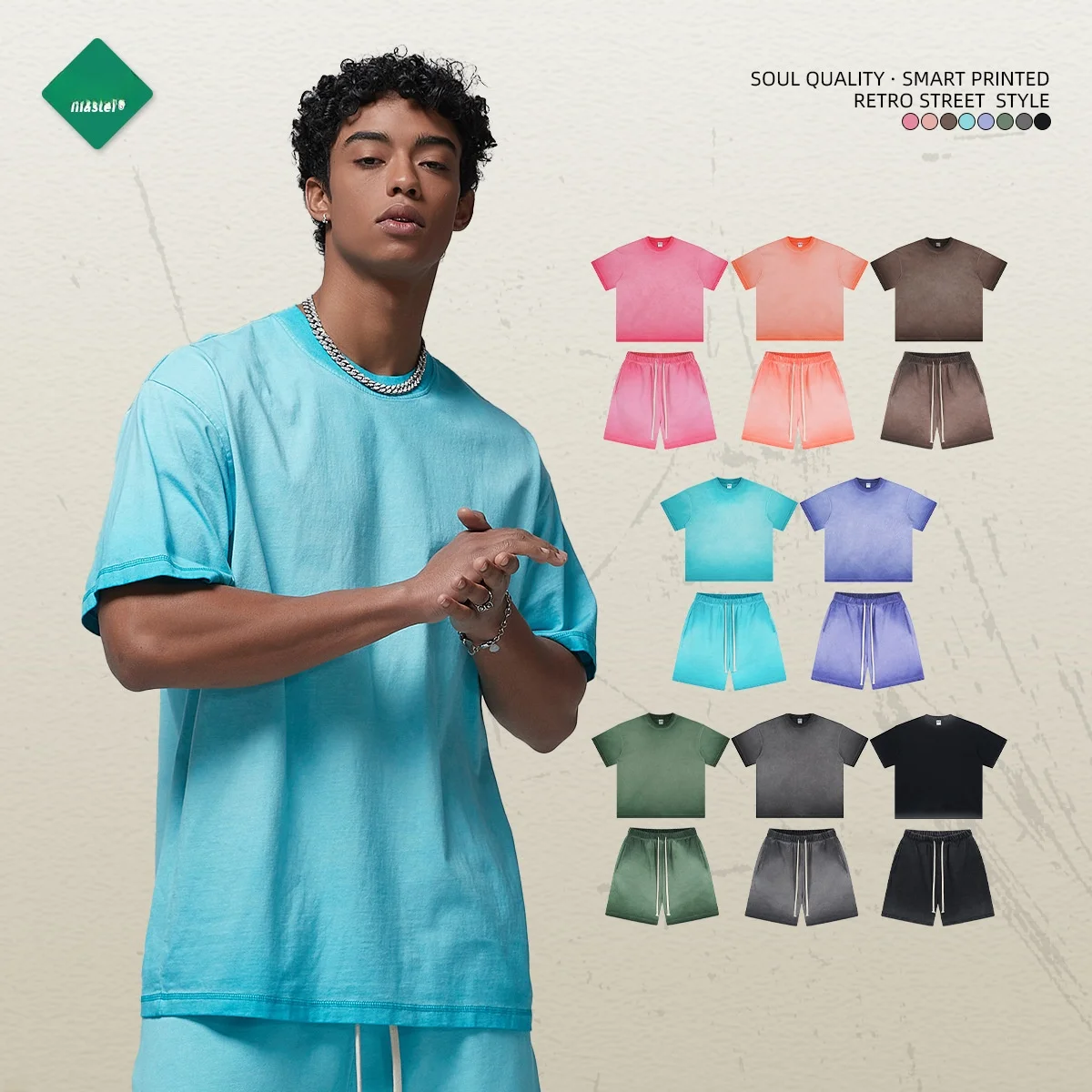 Летний повседневный спортивный костюм Artie для мужчин и женщин, ретро-комплект для пар, хлопок, производство Китай
Летний повседневный спортивный костюм Artie для мужчин и женщин, ретро-комплект для пар, хлопок, производство Китай