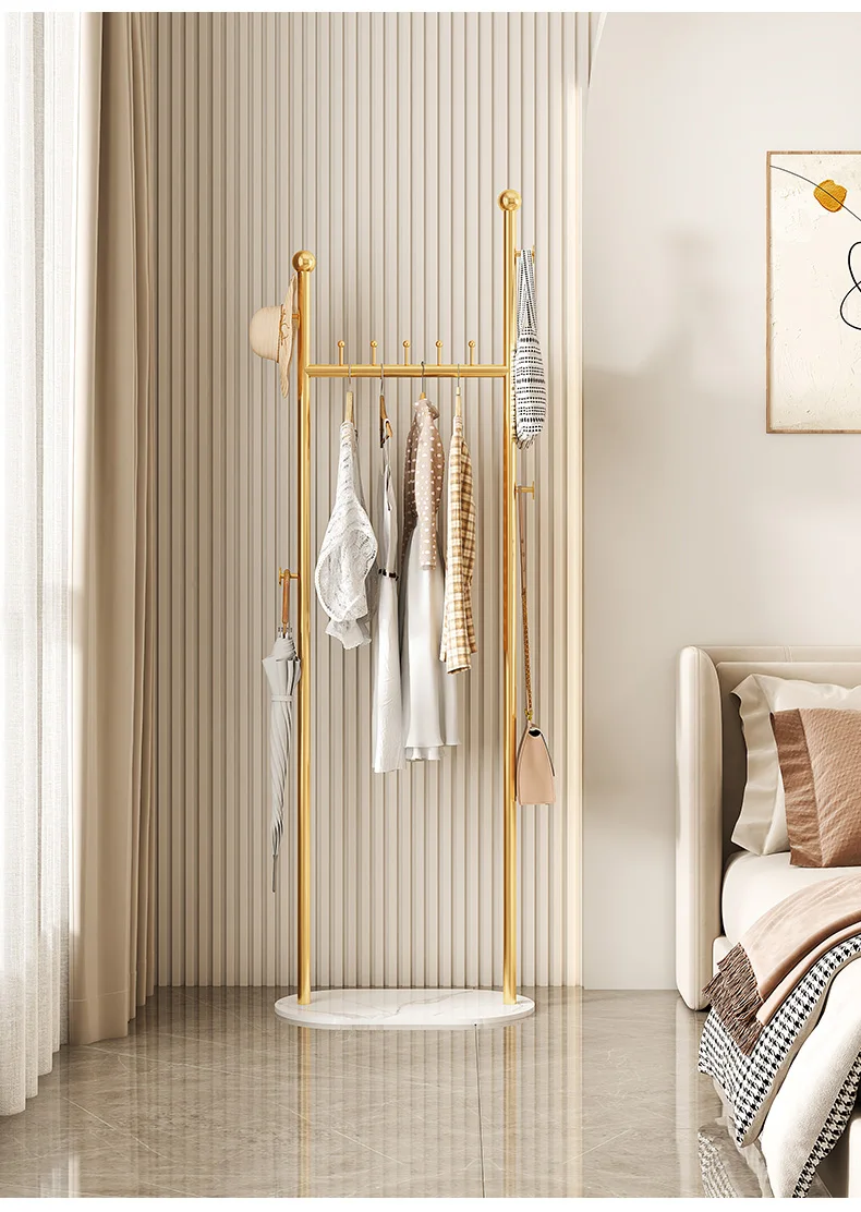 Light Luxury Iron Art Clothes Hanger Floor to Floor Bedroom Household Storage Rack Clothes Simple Clothes and Hats Hanger
Light Luxury Iron Art Clothes Hanger Floor to Floor Bedroom Household Storage Rack Clothes Simple Clothes and Hats Hanger