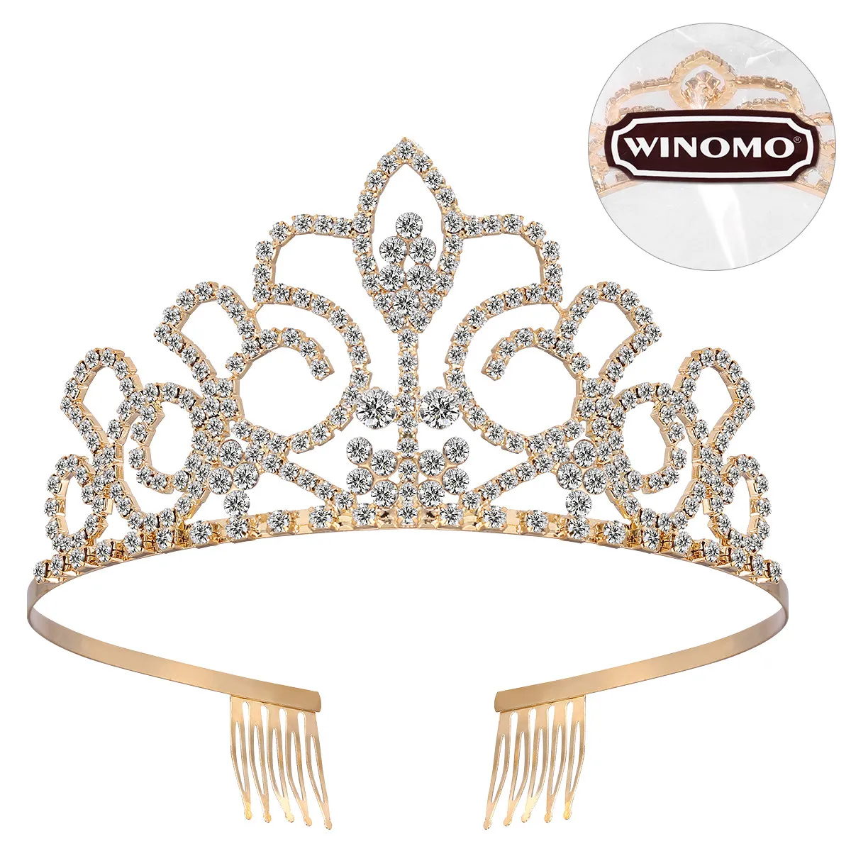 Crystal Rhinestone Crown Tiara Headband for Women Bridal Wedding Prom Engagement Party Sparkling Elegant Hair Accessory Golden
Crystal Rhinestone Crown Tiara Headband for Women Bridal Wedding Prom Engagement Party Sparkling Elegant Hair Accessory Golden