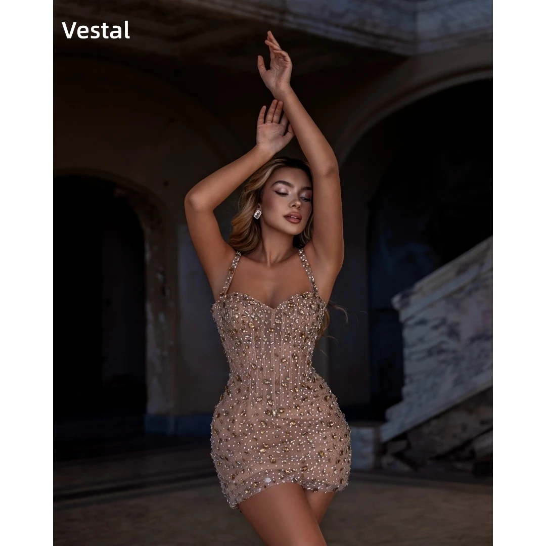 Champagne Spaghetti Strap Beaded Homecoming Dress Bodycon Short Prom Gown for Women Cocktail Club Night Customized
Champagne Spaghetti Strap Beaded Homecoming Dress Bodycon Short Prom Gown for Women Cocktail Club Night Customized