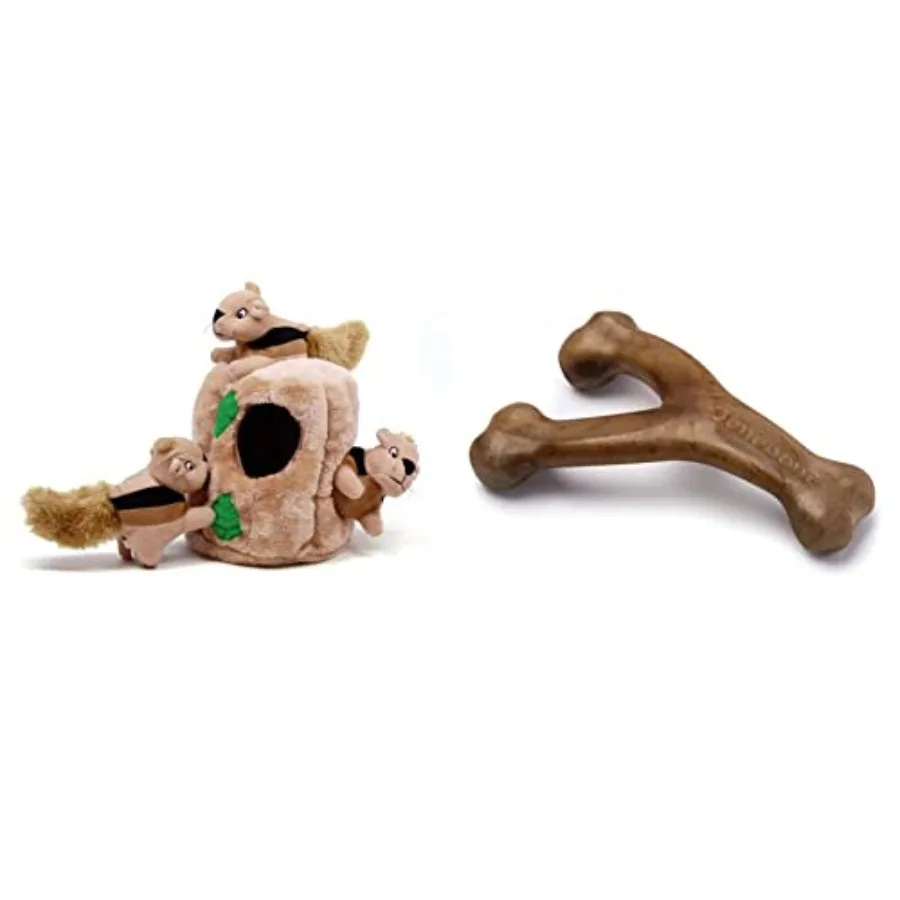 Large Hide A Squirrel Plush Dog Toy Puzzle and Medium Benebone Wishbone Durable Dog Chew Toy in Brown with Interactive Fun and
Large Hide A Squirrel Plush Dog Toy Puzzle and Medium Benebone Wishbone Durable Dog Chew Toy in Brown with Interactive Fun and
