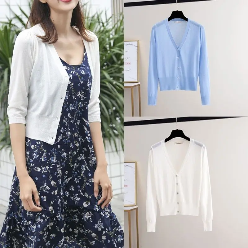 2023 New Spring Autumn Sweater Cardigan Sunscreen Shawl Thin Coat Long Sleeved Sweater Solid Color Air Conditioning Tops P237
2023 New Spring Autumn Sweater Cardigan Sunscreen Shawl Thin Coat Long Sleeved Sweater Solid Color Air Conditioning Tops P237