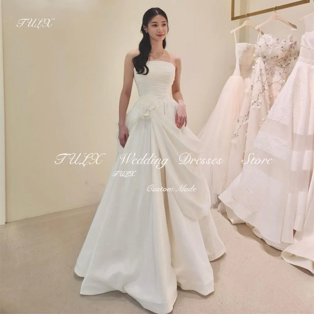 TULX Princess Taffeta Corset Wedding Dress Korea Photo Shoot Strapless Pleat Bridal Gowns A line Floor Length 웨딩드레스 Customized
TULX Princess Taffeta Corset Wedding Dress Korea Photo Shoot Strapless Pleat Bridal Gowns A line Floor Length 웨딩드레스 Customized