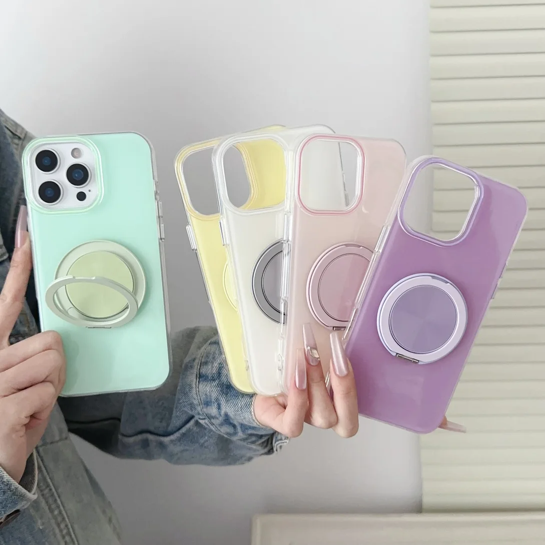 Luxury 360 Degree Rotating Bracket Jelly Phone Case for iPhone 16,15,14,13,12,11 Pro Max Bumper Cover With Metal Stand Holder
Luxury 360 Degree Rotating Bracket Jelly Phone Case for iPhone 16,15,14,13,12,11 Pro Max Bumper Cover With Metal Stand Holder
