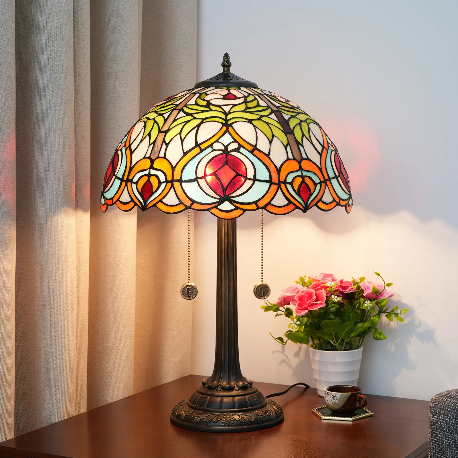Dia40cm Tiffany Stained Glass Desk Lamp American Pastoral Peach Love Lampshade Bedroom Decor Light Bedside Table Lamp
Dia40cm Tiffany Stained Glass Desk Lamp American Pastoral Peach Love Lampshade Bedroom Decor Light Bedside Table Lamp