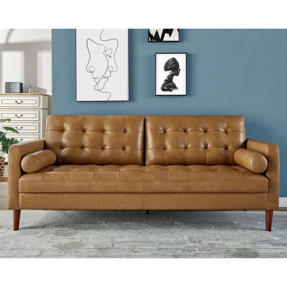 Leather Sofa, MidCentury Modern Genuine Leather Sofa, 3 Seater Comfy Couch for Living Room Home Office Brown Leather Sofa Couch
Leather Sofa, MidCentury Modern Genuine Leather Sofa, 3 Seater Comfy Couch for Living Room Home Office Brown Leather Sofa Couch