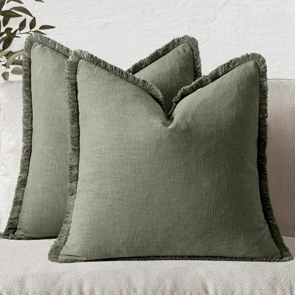 Decorative Throw Pillow Covers Neutral Linen Fringe Throw Pillows Set Of 2 Light Olive Green Boho Farmhouse Cushion Covers For
Decorative Throw Pillow Covers Neutral Linen Fringe Throw Pillows Set Of 2 Light Olive Green Boho Farmhouse Cushion Covers For