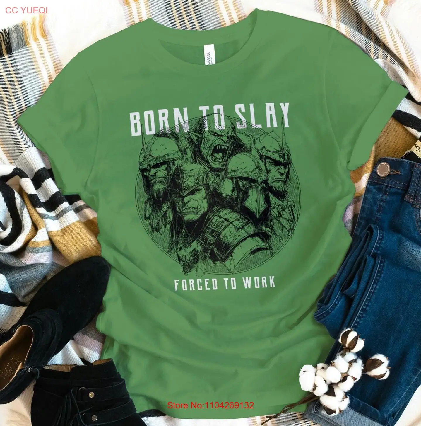 Born To Slay Forced Work T Shirt Funny Fantasy Orc Meme Sarcastic Sayings Lover long or short sleeves
Born To Slay Forced Work T Shirt Funny Fantasy Orc Meme Sarcastic Sayings Lover long or short sleeves