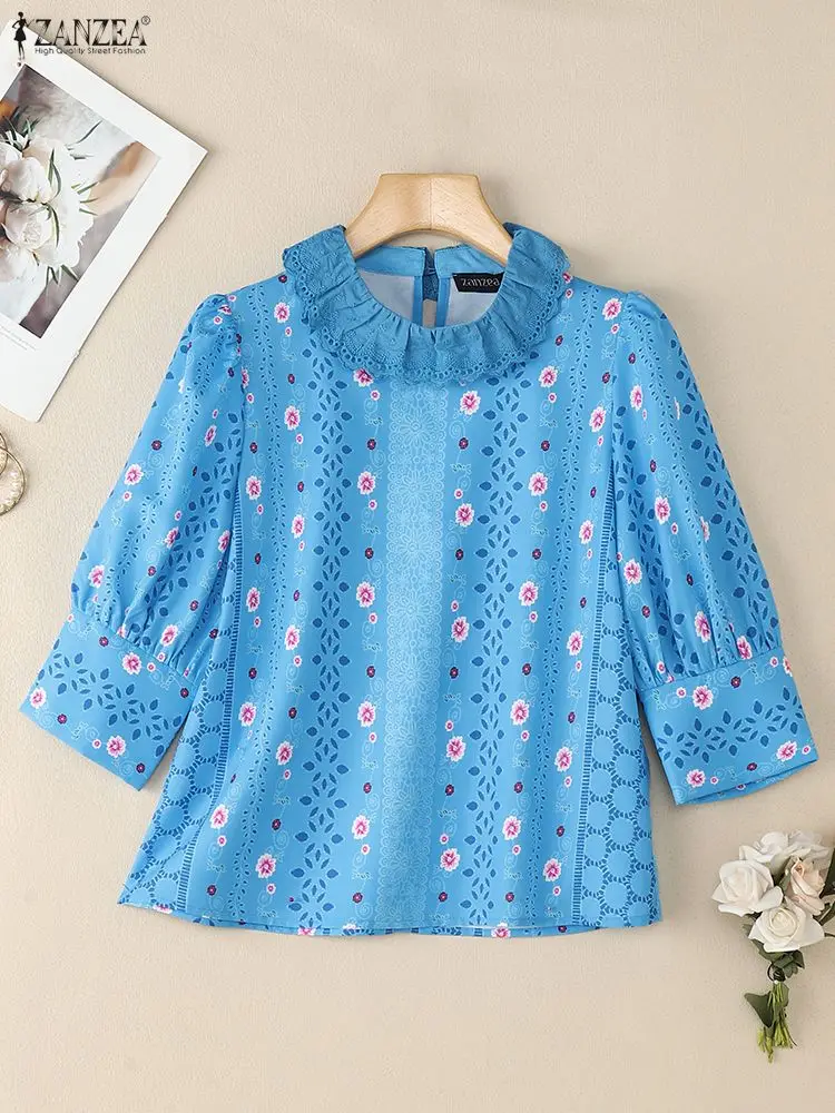 2025 ZANZEA Women Elegant Hollow Out Lace Trmis Blouse Fashion Shirt Summer Female Tunic Tops Half Sleeve Printed Blusas Mujer
2025 ZANZEA Women Elegant Hollow Out Lace Trmis Blouse Fashion Shirt Summer Female Tunic Tops Half Sleeve Printed Blusas Mujer