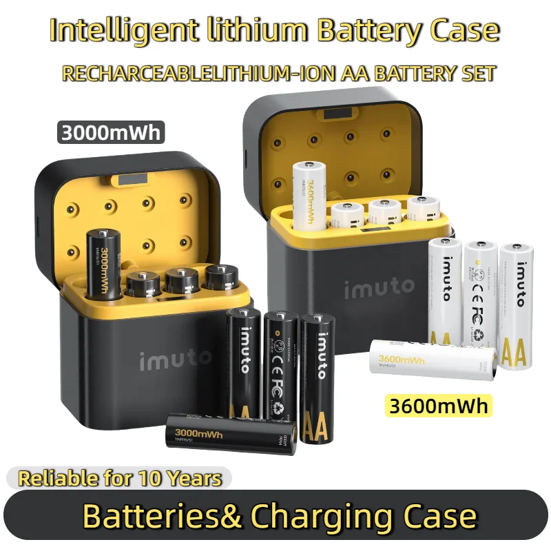 AA Lithium Rechargeable Batteries (8/4PCS)1.5V High Capacity 3000/3600mWh Long-Lasting Batteries for Camera/Flashlight/Toys
AA Lithium Rechargeable Batteries (8/4PCS)1.5V High Capacity 3000/3600mWh Long-Lasting Batteries for Camera/Flashlight/Toys