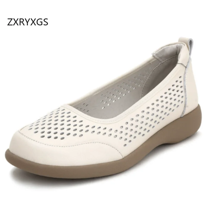 ZXRYXGS 2026 Spring Summer Genuine Leather Hole Hole Shoes Flat Soft Soled Comfortable Breathable Shoes Women's Shoes Plus Size
ZXRYXGS 2026 Spring Summer Genuine Leather Hole Hole Shoes Flat Soft Soled Comfortable Breathable Shoes Women's Shoes Plus Size